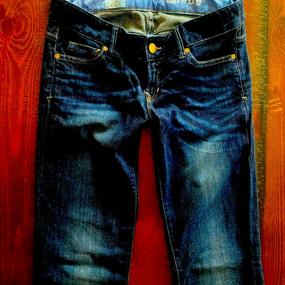 Gap 1969 long & lean dark blue denim jeans 25/1